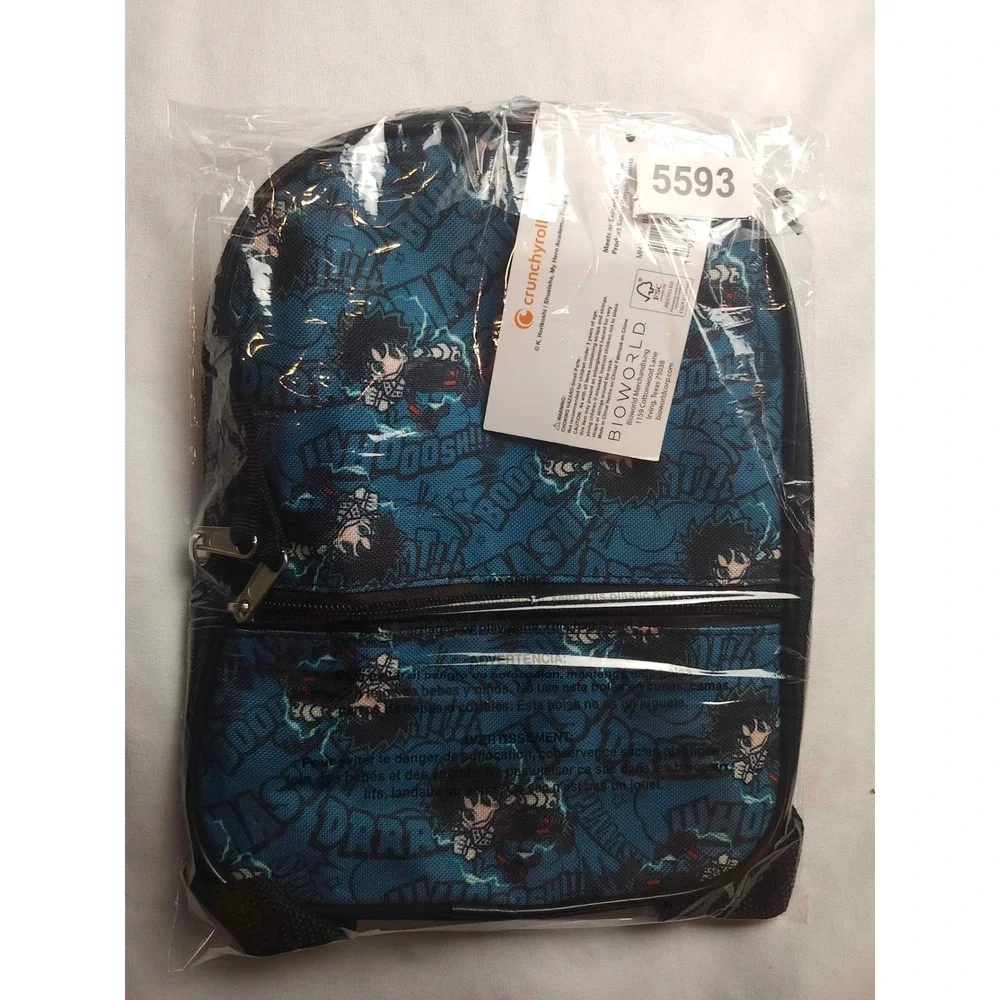 Bioworld My Hero Academia Deku Mini Backpack Blue Anime Comic Print NWT